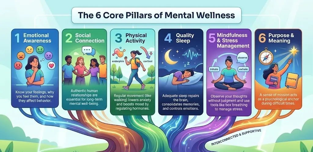6 Core Pillars of Mental Wellness