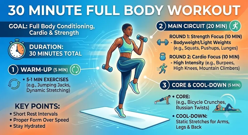 30 Minute Full Body Workout: The Complete Guide for Women & Home Training