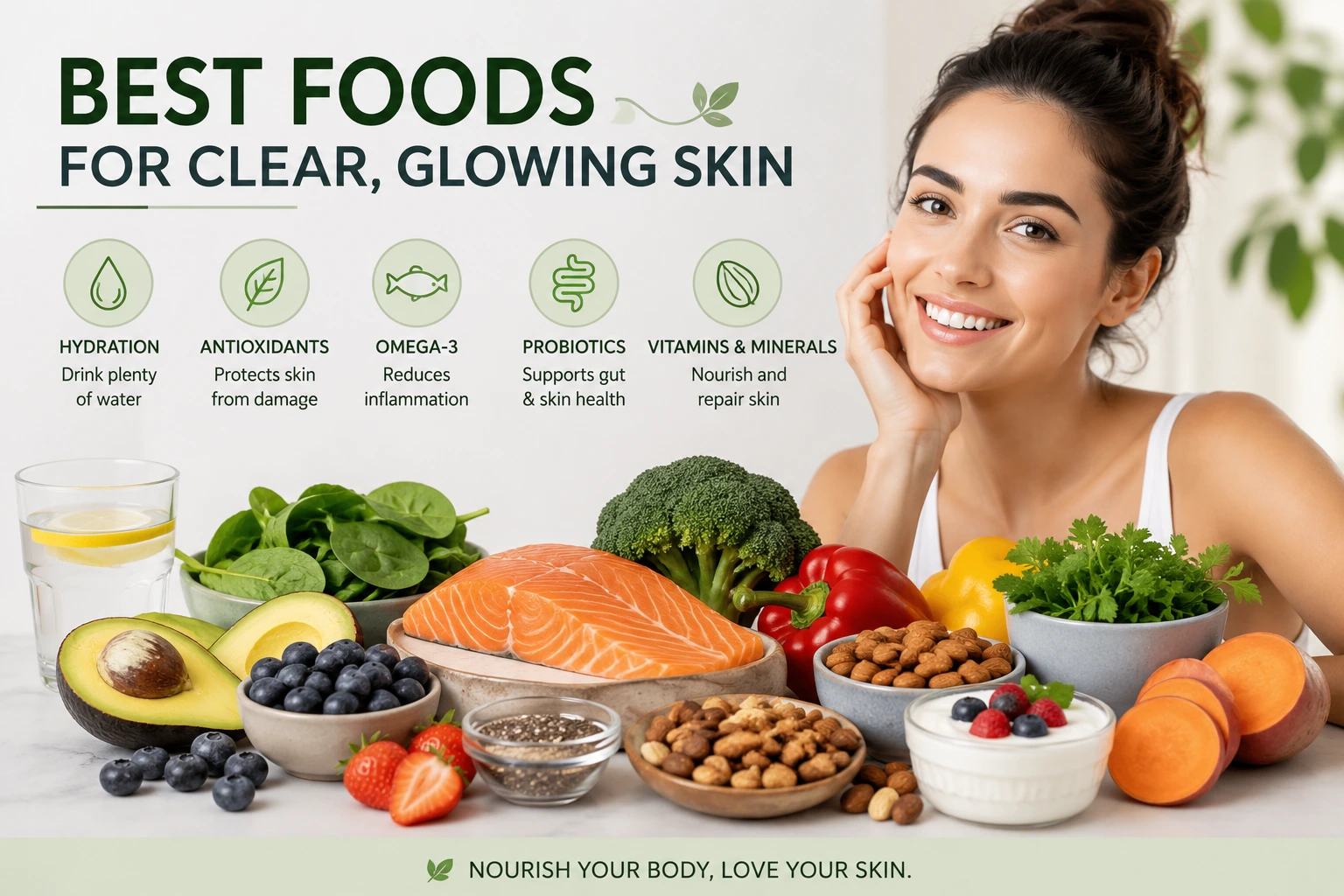 What Are the Best Clear Skin Foods to Eat for a Clear, Glowing Complexion?
